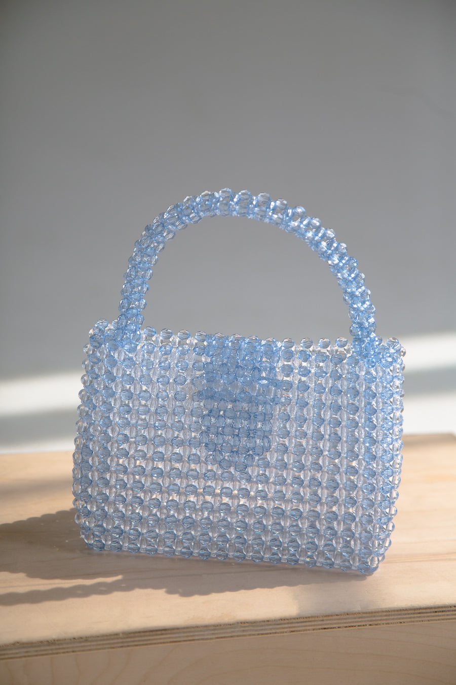 Beaded Buckle Bag in Blue