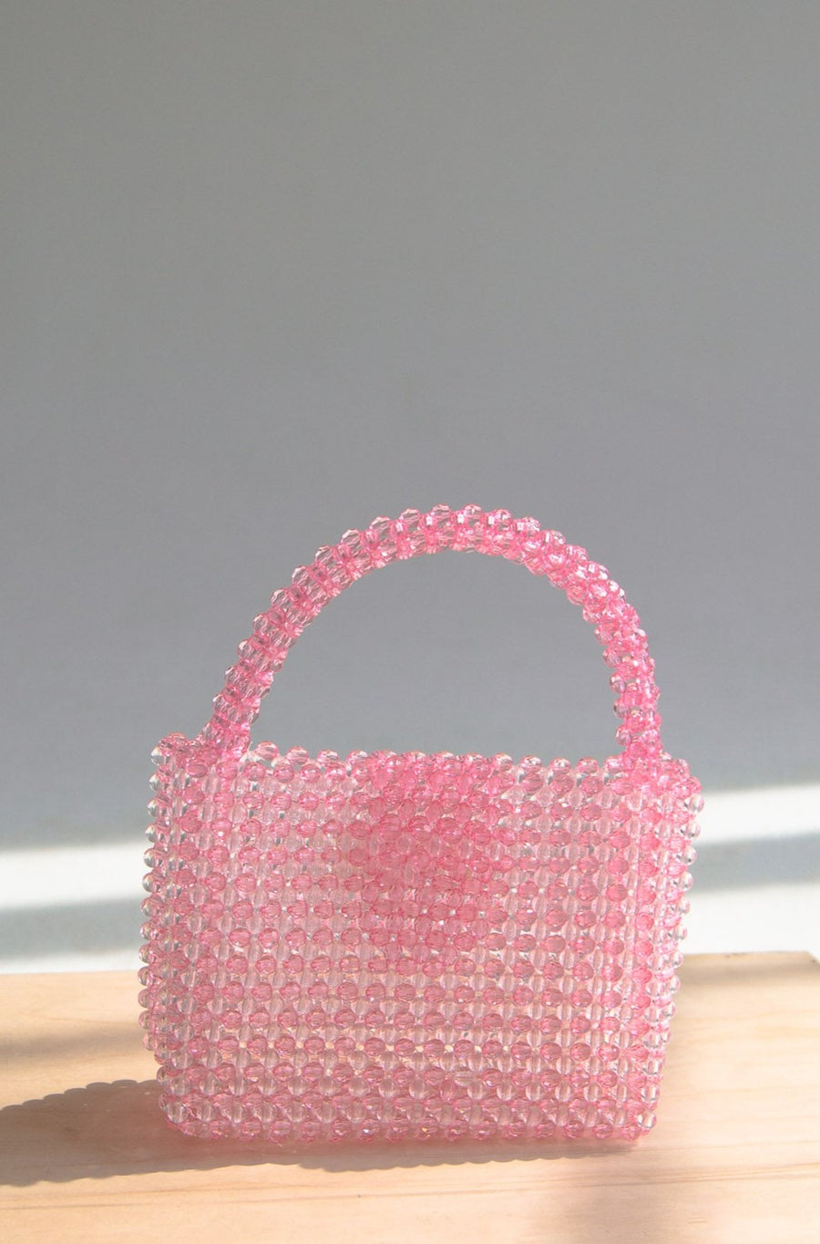 Beaded Buckle Bag in Pink