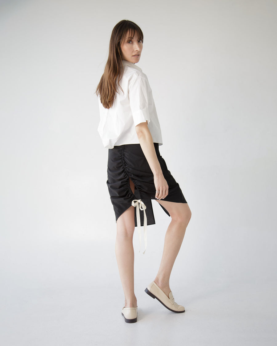 Gathered Pencil Skirt