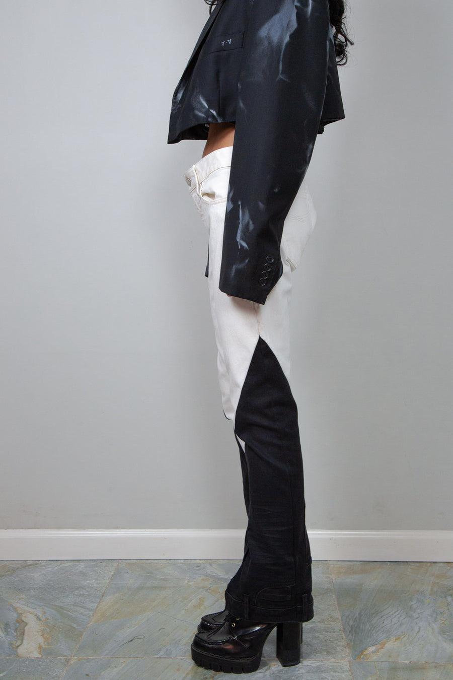 Upside Down Jean in Black & White