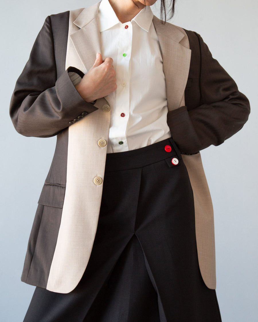 Two Tone Blazer in Brown