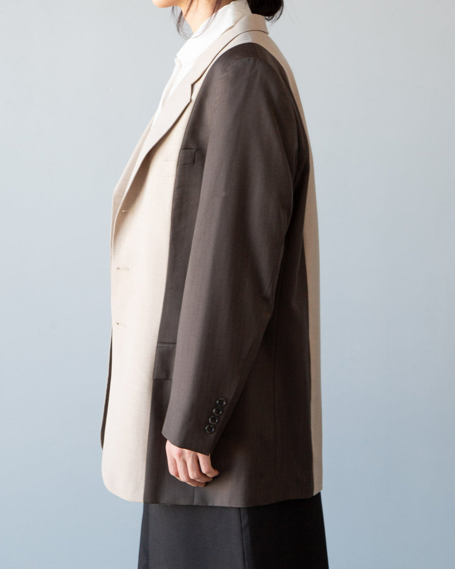 Two Tone Blazer in Brown