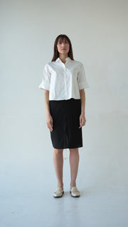 Gathered Pencil Skirt