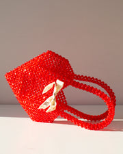 Beaded Heart Bag in Red