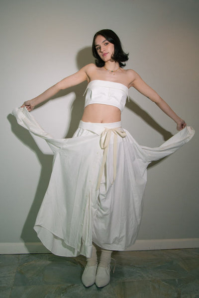 スカート [YEGG] Dot layered wrap skirt - White MADE】Dot layered wrap skirt - YEGG | 60% - Asian Fashion