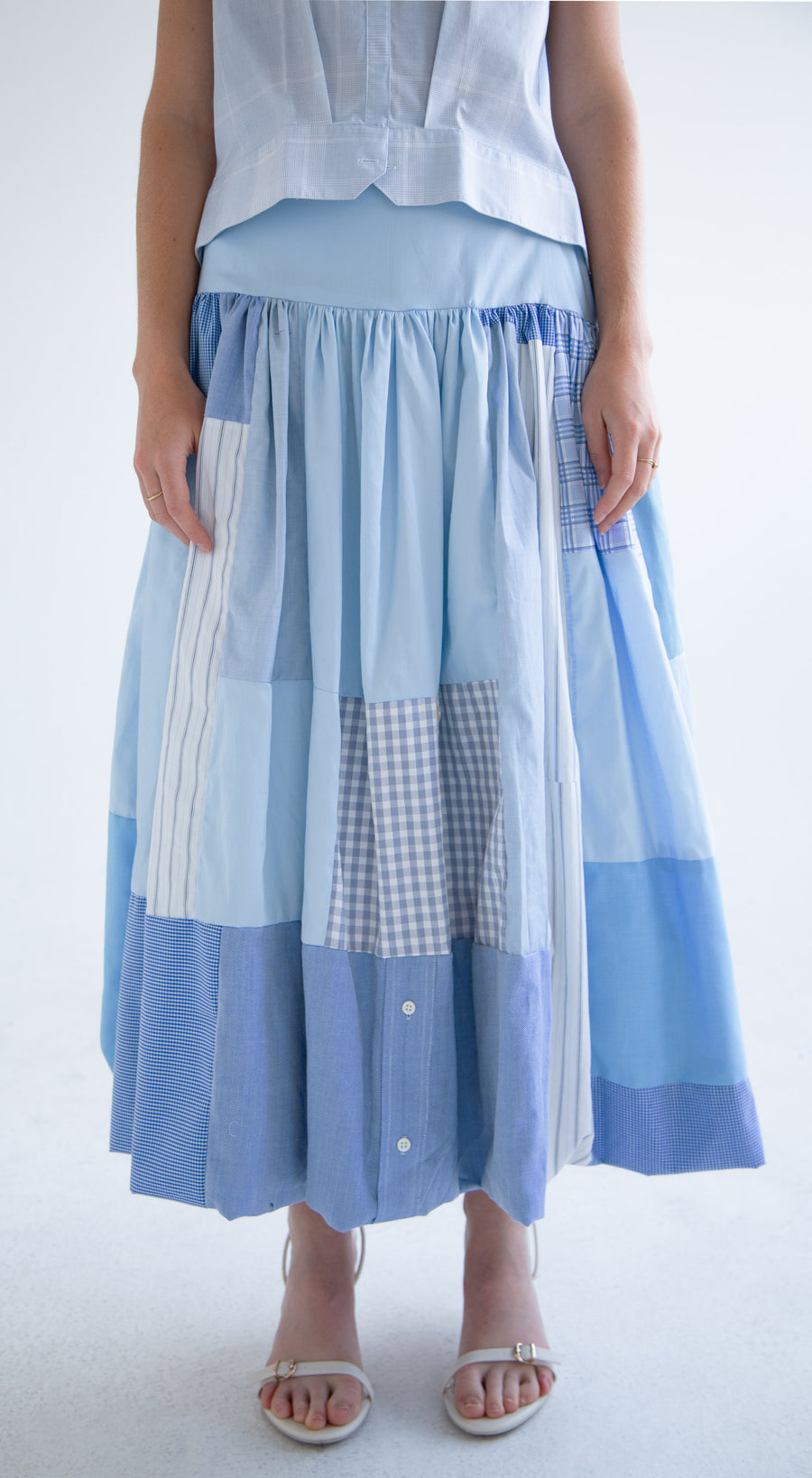 Patchwork Skirt in Blue