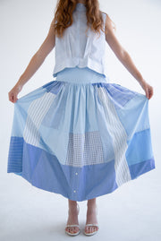 Patchwork Skirt in Blue