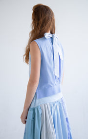 Bow Sleeveless Top in Blue