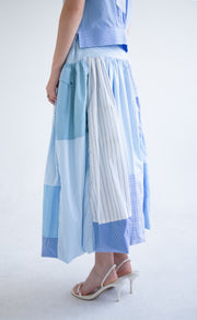 Patchwork Skirt in Blue