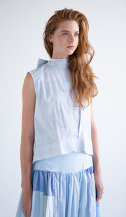 Bow Sleeveless Top in Blue