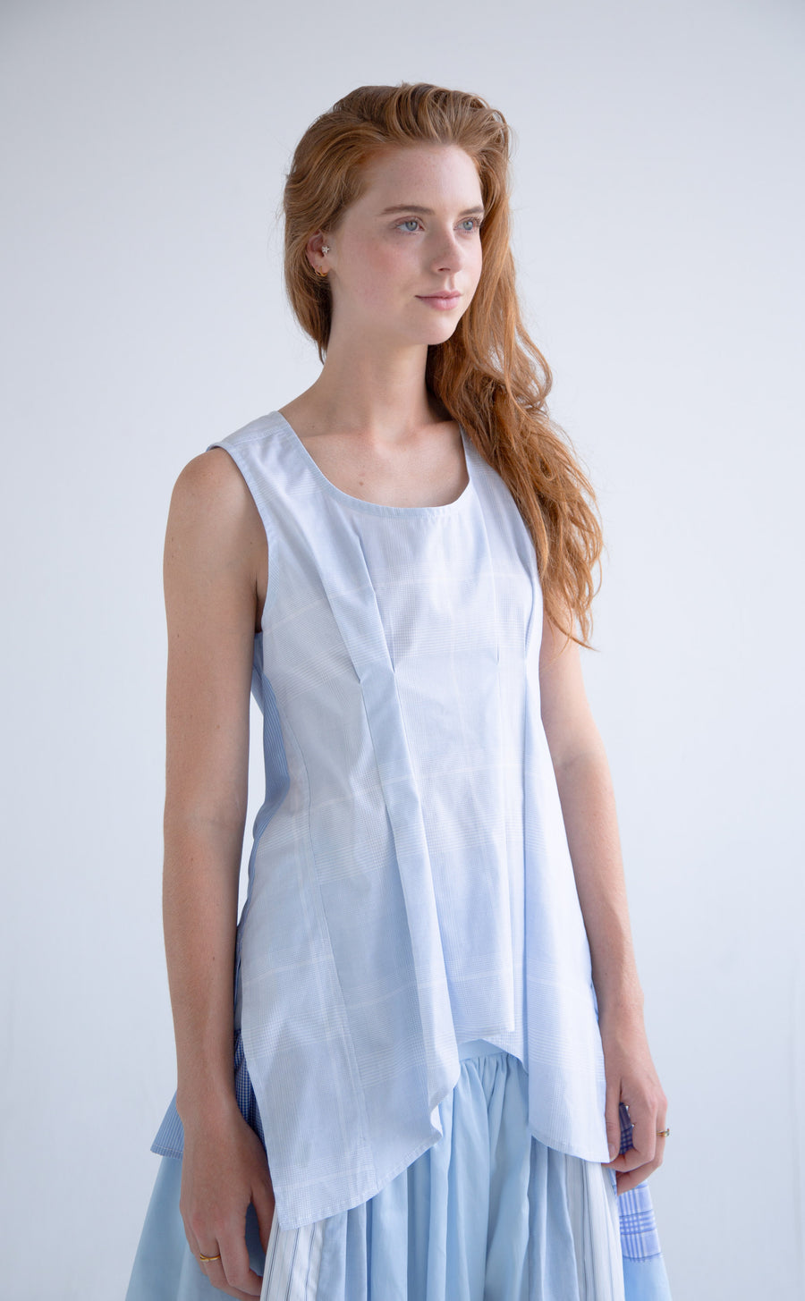 Layered Sleeveless Shirt in Blue