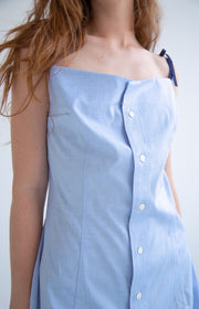 Button-Up Shirt Dress in Blue