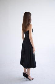 Side Button Detail Dress in Black