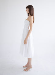 Side Button Detail Dress in White