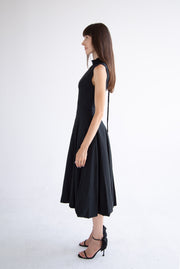 Bow Neck Bubble Dress in Black