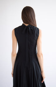 Bow Neck Bubble Dress in Black