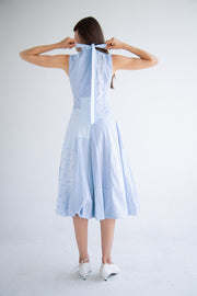 Bow Neck Bubble Dress in Blue